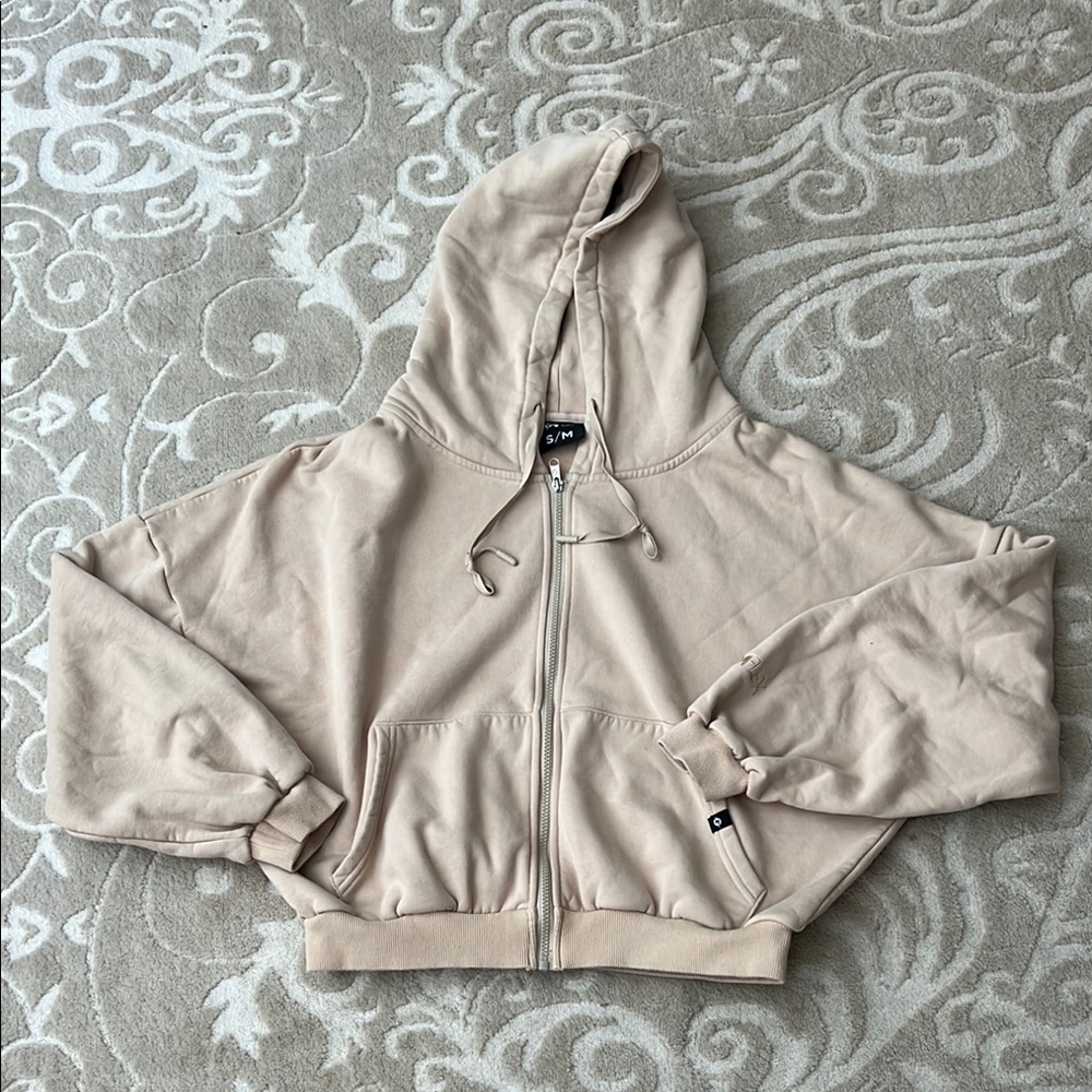 POPFLEX Cream Zip-Up Hoodie